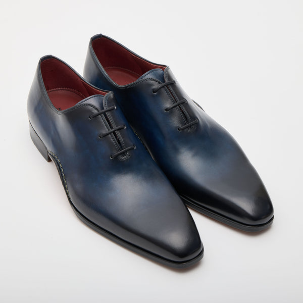美品-MAGNANNI-EU39(25) ホールカット　オパンケ　ダークネイビー オパンカ ハートモチーフ ホールカット ダークブルー | 35611