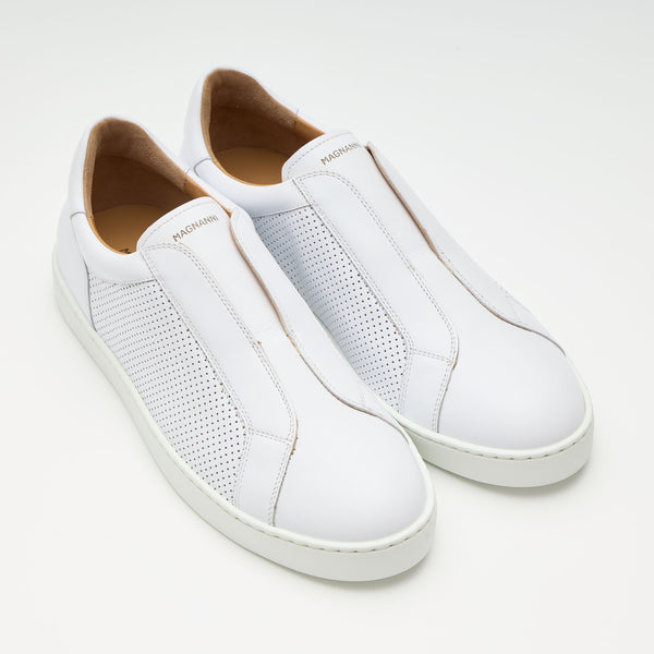 ホワイトレザー スリッポンスニーカー X レザースニーカー スリッポン White COLLECT W | よろずを継ぐ