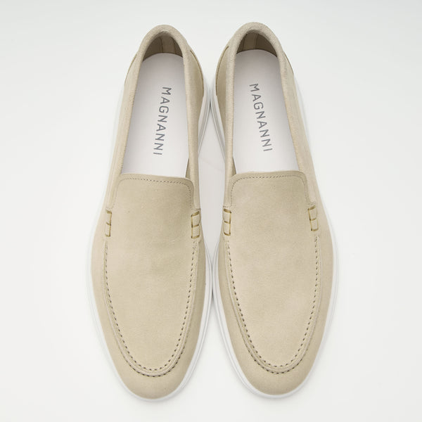 ライトベージュ スエード モカシン エプロントウローファー スエード ライトベージュ | 25987 LBE